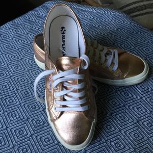 Superga Rose Gold Platform Sneaker 41 1/2 sz 10